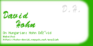 david hohn business card